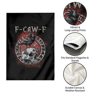 Funny F Caw F Viking Crow Garden Flag Vegvisir Black Bird Gothic Skull Adult Humor TS11 Print Your Wear