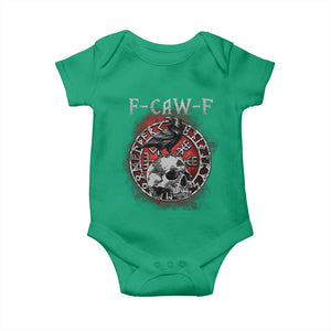 Funny F Caw F Viking Crow Baby Onesie Vegvisir Black Bird Gothic Skull Adult Humor TS11 Irish Green Print Your Wear