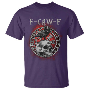 Funny F Caw F Viking Crow T Shirt Vegvisir Black Bird Gothic Skull Adult Humor TS11 Purple Print Your Wear