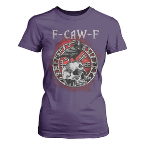 Funny F Caw F Viking Crow T Shirt For Women Vegvisir Black Bird Gothic Skull Adult Humor TS11 Purple Print Your Wear