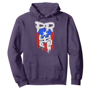 Puerto Rico Flag Hispanic Heritage Month Boricua Taino Coqui Frog Hoodie TS11 Purple Print Your Wear