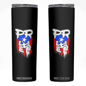 Puerto Rico Flag Hispanic Heritage Month Boricua Taino Coqui Frog Skinny Tumbler TS11 Black Print Your Wear