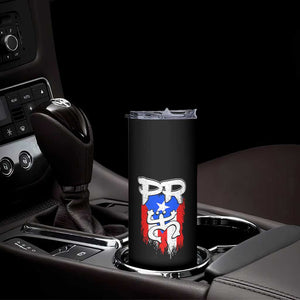 Puerto Rico Flag Hispanic Heritage Month Boricua Taino Coqui Frog Skinny Tumbler TS11 Print Your Wear