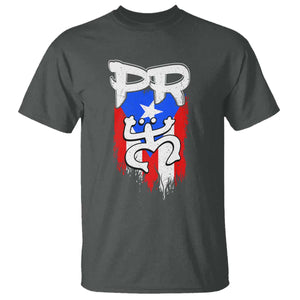 Puerto Rico Flag Hispanic Heritage Month Boricua Taino Coqui Frog T Shirt TS11 Dark Heather Print Your Wear