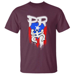 Puerto Rico Flag Hispanic Heritage Month Boricua Taino Coqui Frog T Shirt TS11 Maroon Print Your Wear