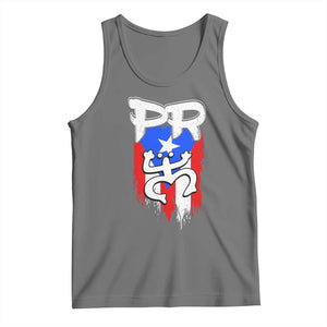 Puerto Rico Flag Hispanic Heritage Month Boricua Taino Coqui Frog Tank Top TS11 Black Heather Print Your Wear