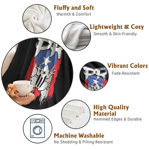 Puerto Rico Flag Hispanic Heritage Month Boricua Coqui Frog Throw Blanket TS11 Print Your Wear