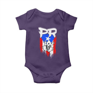 Puerto Rico Flag Hispanic Heritage Month Boricua Coqui Frog Baby Onesie TS11 Purple Print Your Wear