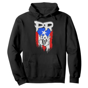 Puerto Rico Flag Hispanic Heritage Month Boricua Coqui Frog Hoodie TS11 Black Print Your Wear