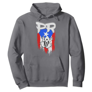 Puerto Rico Flag Hispanic Heritage Month Boricua Coqui Frog Hoodie TS11 Charcoal Print Your Wear