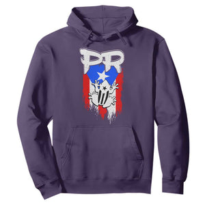 Puerto Rico Flag Hispanic Heritage Month Boricua Coqui Frog Hoodie TS11 Purple Print Your Wear