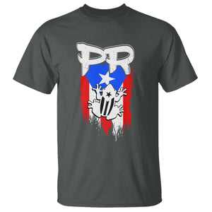 Puerto Rico Flag Hispanic Heritage Month Boricua Coqui Frog T Shirt TS11 Dark Heather Print Your Wear