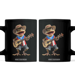 Puerto Rico Coqui Frog Puerto Rican Flag Taino Boricua Guitar Coffee Mug TS11 Black Print Your Wear