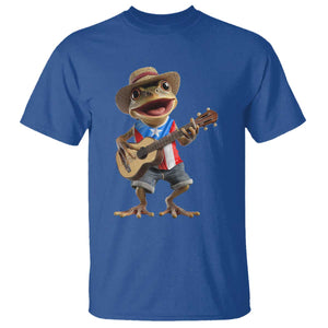 Puerto Rico Coqui Frog Puerto Rican Flag Taino Boricua Guitar T Shirt TS11 Royal Blue Print Your Wear