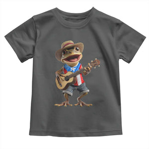 Puerto Rico Coqui Frog Puerto Rican Flag Taino Boricua Guitar Toddler T Shirt TS11 Dark Heather Print Your Wear