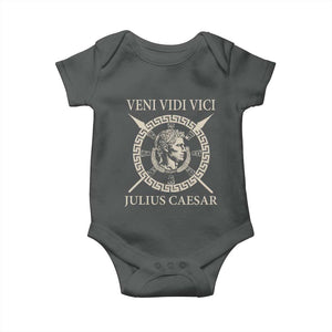 Julius Caesar Baby Onesie Veni Vidi Vici Roman History TS11 Dark Heather Print Your Wear