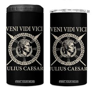 Julius Caesar 4 in 1 Can Cooler Tumbler Veni Vidi Vici Roman History TS11 One Size: 16 oz Black Print Your Wear