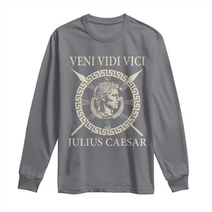 Julius Caesar Long Sleeve Shirt Veni Vidi Vici Roman History TS11 Charcoal Print Your Wear