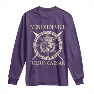 Julius Caesar Long Sleeve Shirt Veni Vidi Vici Roman History TS11 Purple Print Your Wear