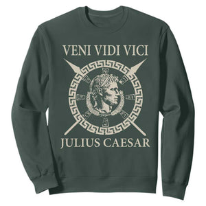 Julius Caesar Sweatshirt Veni Vidi Vici Roman History TS11 Dark Forest Green Print Your Wear