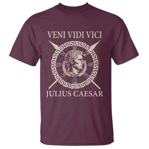 Julius Caesar T Shirt Veni Vidi Vici Roman History TS11 Maroon Print Your Wear