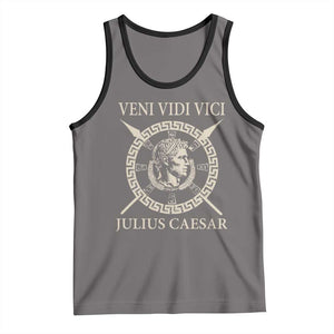 Julius Caesar Tank Top Veni Vidi Vici Roman History TS11 Deep Heather Black Print Your Wear