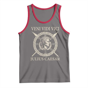 Julius Caesar Tank Top Veni Vidi Vici Roman History TS11 Deep Heather Red Print Your Wear