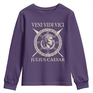 Julius Caesar Youth Sweatshirt Veni Vidi Vici Roman History TS11 Purple Print Your Wear
