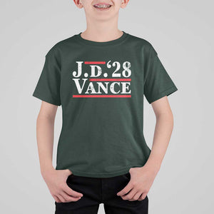 J.D Vance'28 T Shirt For Kid US Presidential Election Vintage Stripes TS11 Dark Forest Green Print Your Wear