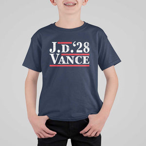 J.D Vance'28 T Shirt For Kid US Presidential Election Vintage Stripes TS11 Navy Print Your Wear