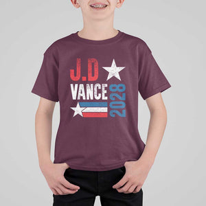 J.D Vance 2028 T Shirt For Kid Vintage US Presidential Election Star TS11 Maroon Print Your Wear