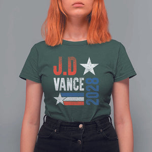 J.D Vance 2028 T Shirt For Women Vintage US Presidential Election Star TS11 Dark Forest Green Print Your Wear