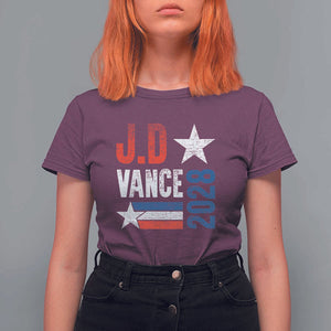 J.D Vance 2028 T Shirt For Women Vintage US Presidential Election Star TS11 Maroon Print Your Wear