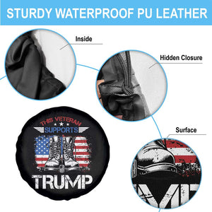 Trump Supporter Spare Tire Cover This Veteran Supports Trump American Flag TS11 Print Your Wear