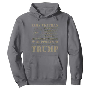 Trump Supporter 2024 Hoodie This Veteran Supports Trump Camo Betsy Ross Flag TS11 Charcoal Print Your Wear