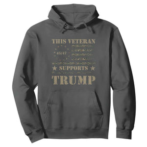 Trump Supporter 2024 Hoodie This Veteran Supports Trump Camo Betsy Ross Flag TS11 Dark Heather Print Your Wear