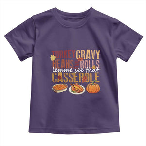 Thanksgiving Baby Shirt Turkey Gravy Beans And Rolls Lemme See That Casserole Foods TS11 Purple Print Your Wear