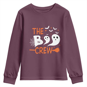 Halloween Youth Sweatshirt The Boo Crew Trick Or Treat Ghost Squad TS11 Maroon Print Your Wear