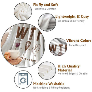 Thanksgiving Throw Blanket WTF Wine Turkey Family Autumn Season TS11 Print Your Wear