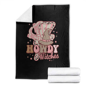Halloween Cowgirl Throw Blanket Howdy Witches Cowboy Boots Witch Hat Thunder TS11 Black Print Your Wear