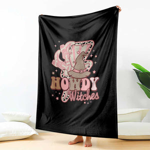 Halloween Cowgirl Throw Blanket Howdy Witches Cowboy Boots Witch Hat Thunder TS11 Print Your Wear