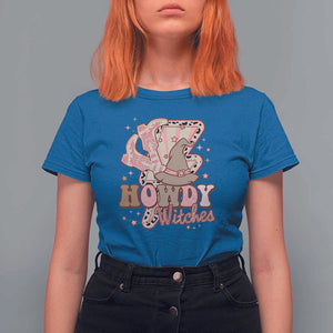 Halloween Cowgirl T Shirt For Women Howdy Witches Cowboy Boots Witch Hat Thunder TS11 Royal Blue Print Your Wear