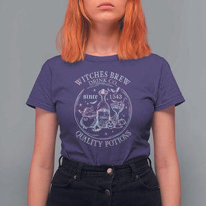 Halloween Witch Drinks T Shirt For Women Witches Brew Drink Co Since 1543 TS11 Purple Print Your Wear