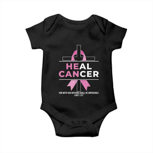 Male Breast Cancer Baby Onesie He Can Heal Cancer Christian Pink Ribbon TS11 Black Print Your Wear