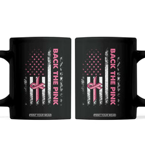 Breast Cancer Awareness Coffee Mug Back The Pink Warrior American Flag TS11 Black Print Your Wear