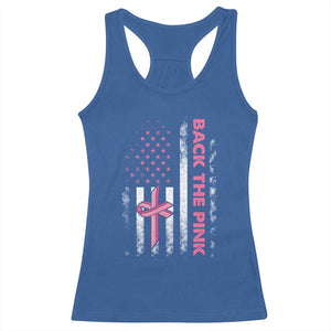 Breast Cancer Awareness Racerback Tank Top Back The Pink Warrior American Flag TS11 Royal Blue Print Your Wear