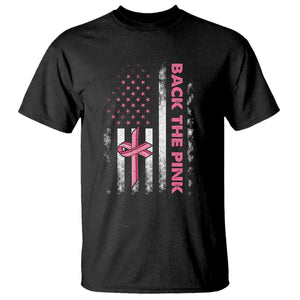 Breast Cancer Awareness T Shirt Back The Pink Warrior American Flag TS11 Black Print Your Wear
