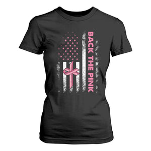 Breast Cancer Awareness T Shirt For Women Back The Pink Warrior American Flag TS11 Black Print Your Wear