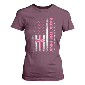 Breast Cancer Awareness T Shirt For Women Back The Pink Warrior American Flag TS11 Maroon Print Your Wear