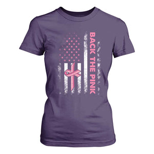 Breast Cancer Awareness T Shirt For Women Back The Pink Warrior American Flag TS11 Purple Print Your Wear